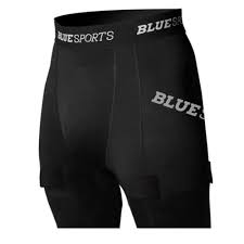 Blue Sports Jock Compression Shorts Junior